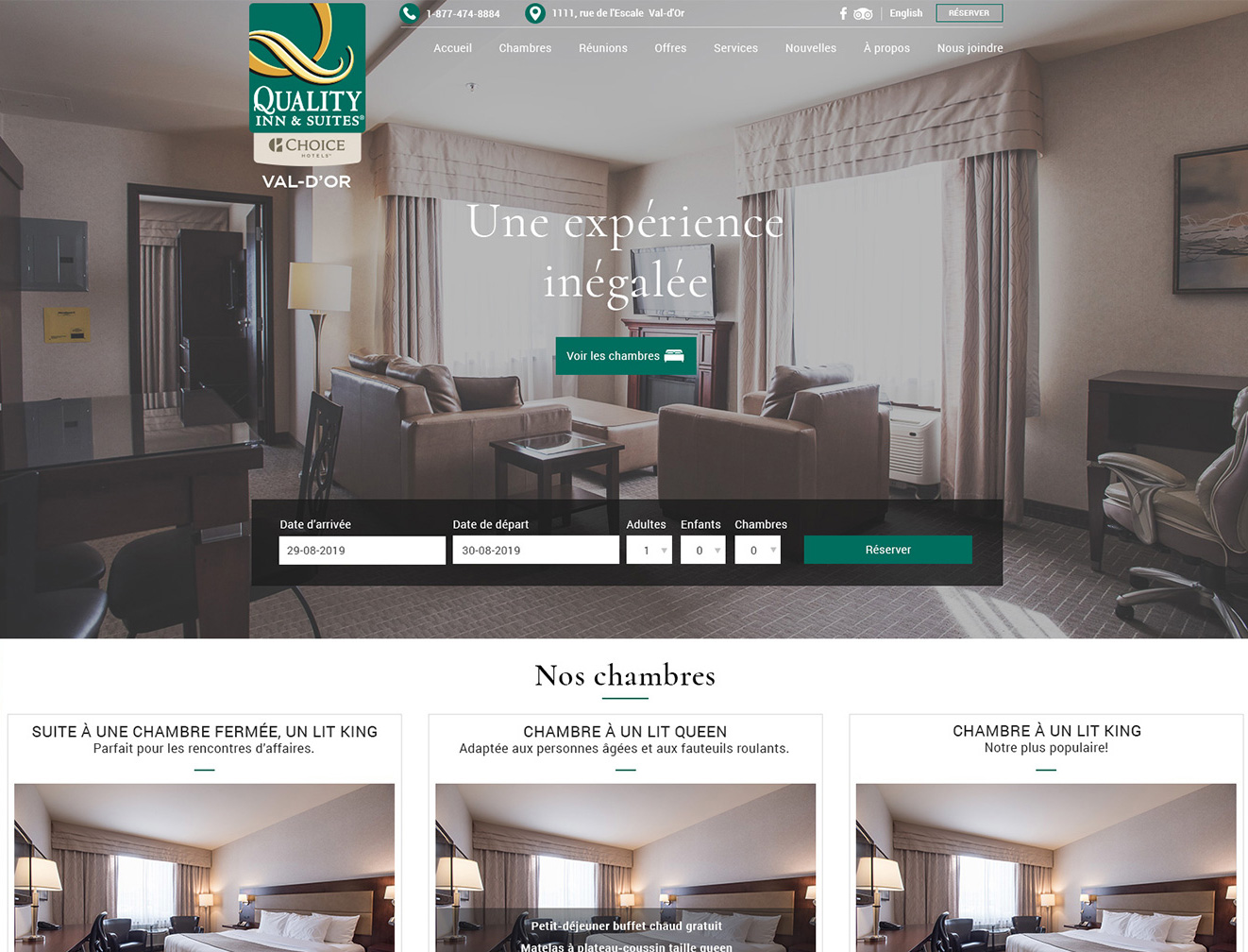 Site web - Quality Inn Val-d'Or